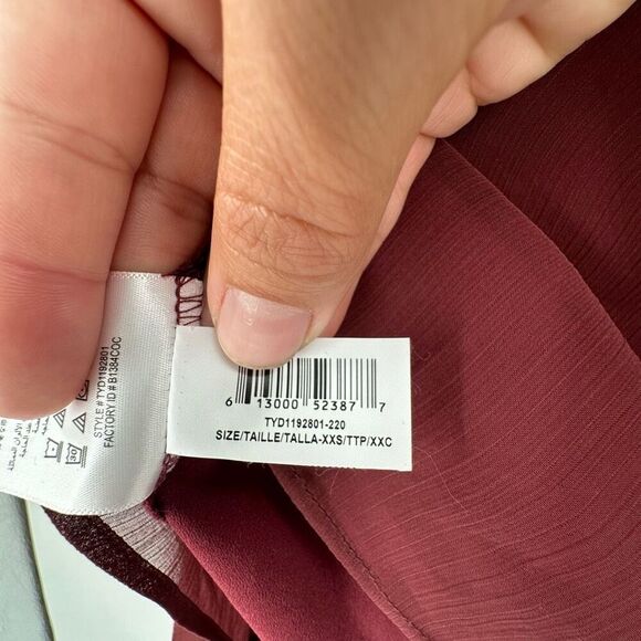 NWT BCBGeneration Tiered‎ Bell Long Sleeve Blouse Size XXS Purple Burgundy - Picture 8 of 13